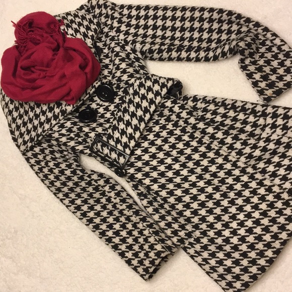 Charlotte Russe Jackets & Blazers - Long, wool houndstooth coat
